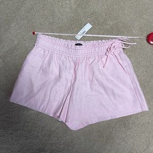 J crew boardwalk pull on shorts s pink linen bows